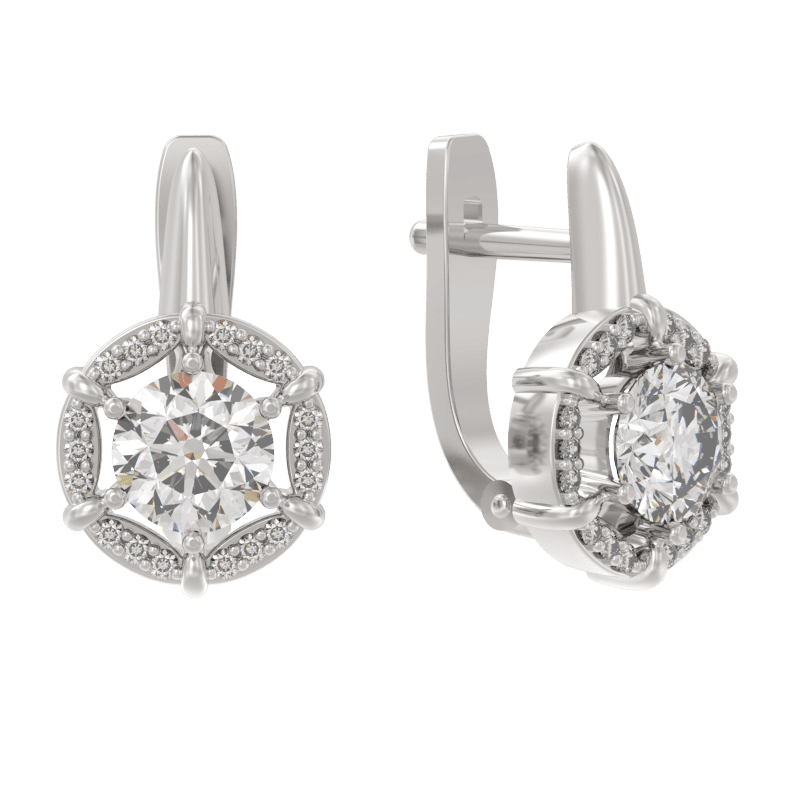 Серьги из серебра 925 с фианитами