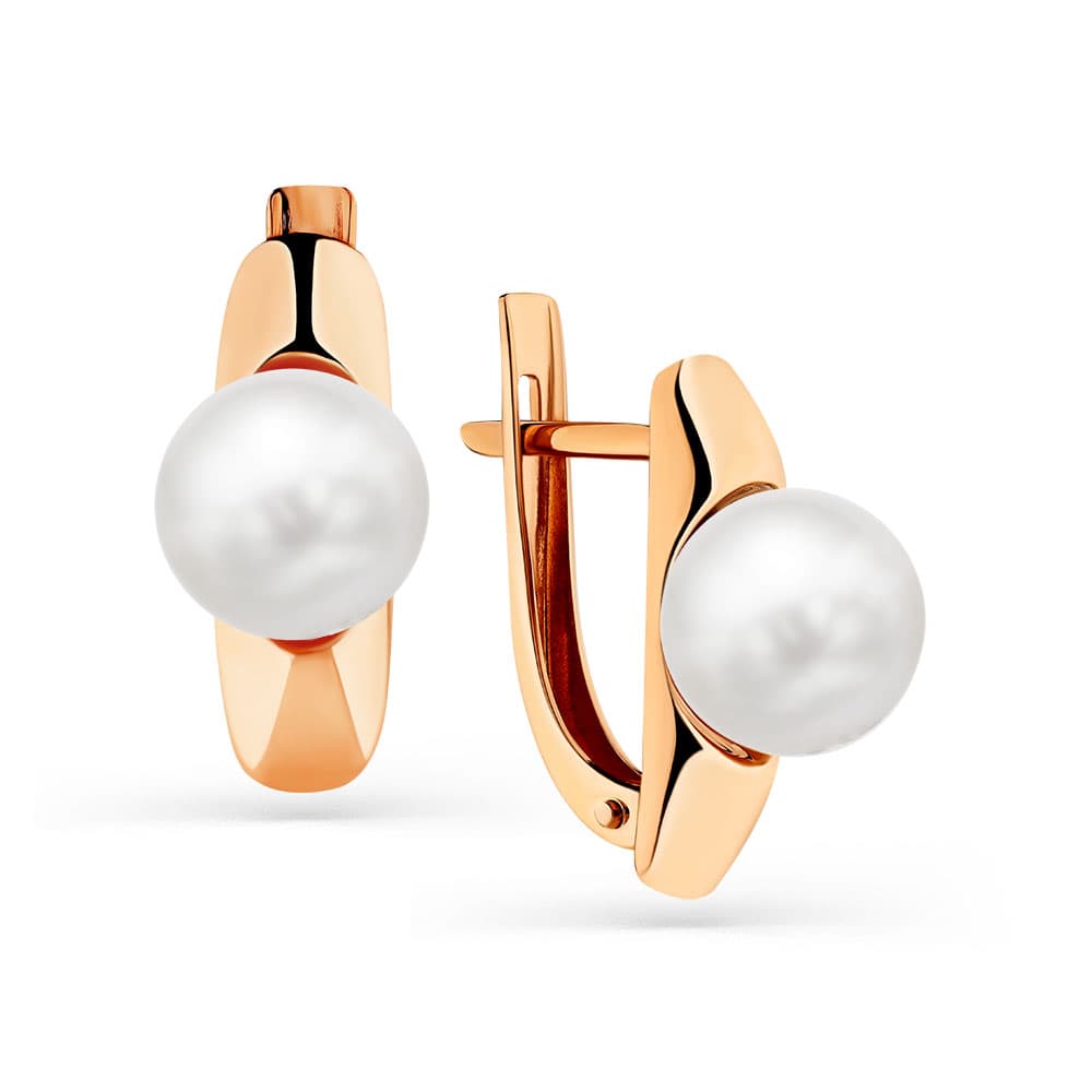 Серьги из золота 585 с жемчугом