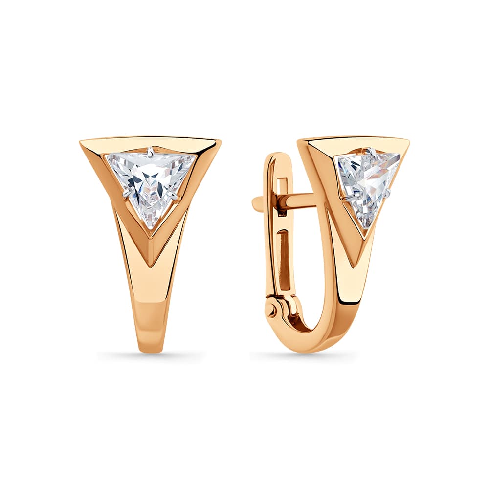 Серьги из золота 585 с фианит