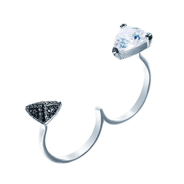 Кольцо из серебра 925 с ювелирным стеклом