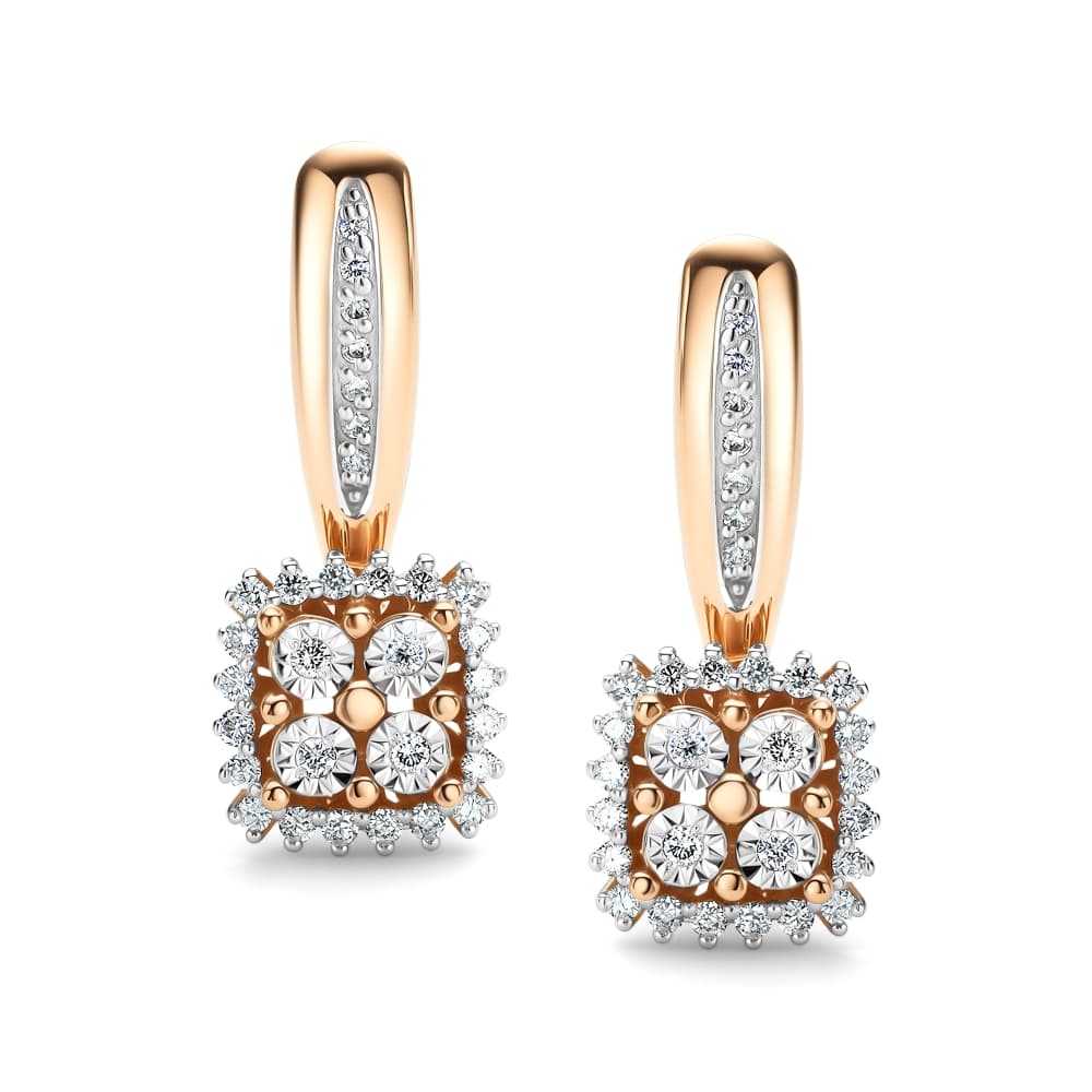 Серьги из золота 585 с бриллиантами