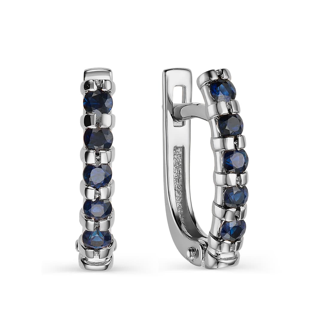 Серьги из золота 585 с сапфирами