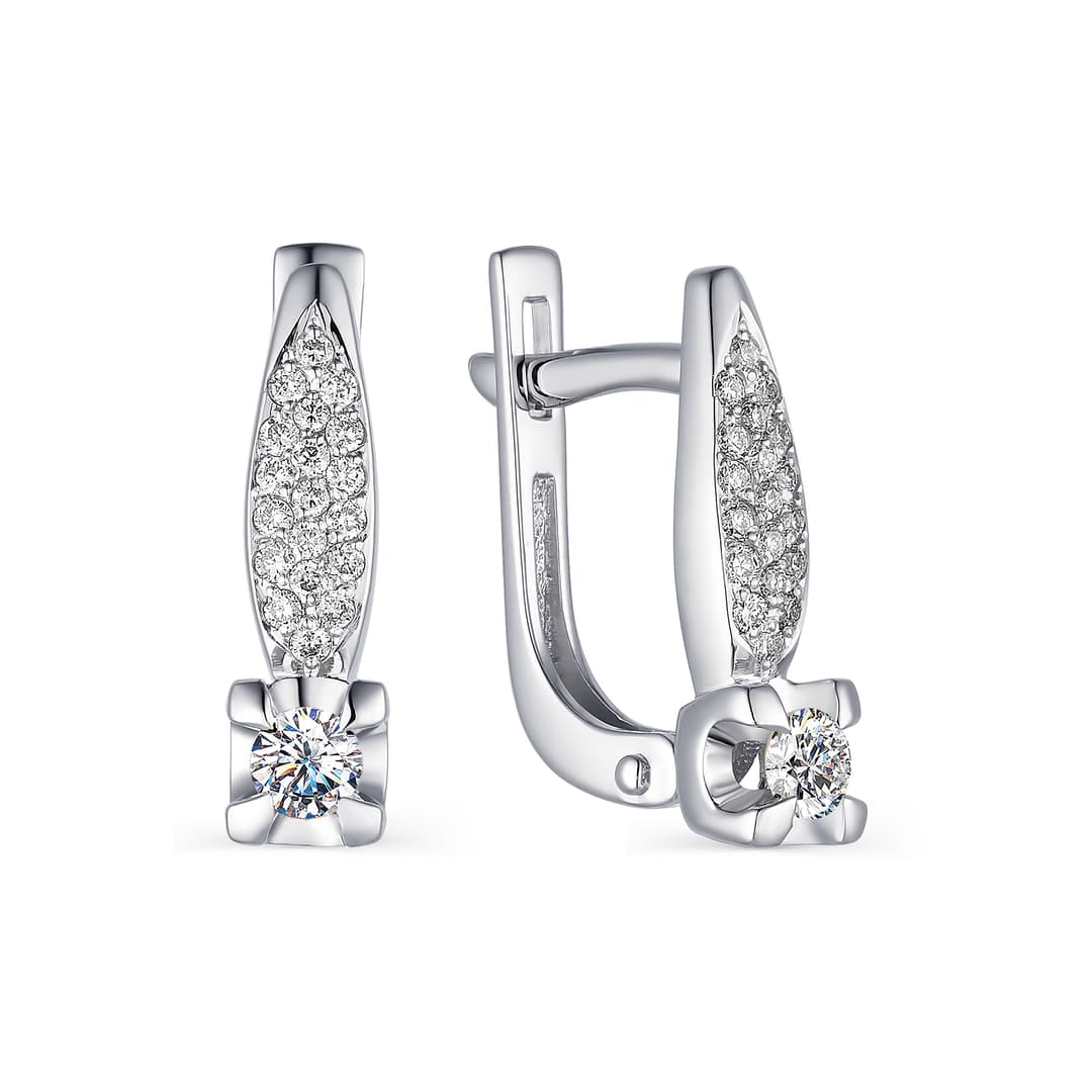 Серьги из золота 585 с бриллиантами