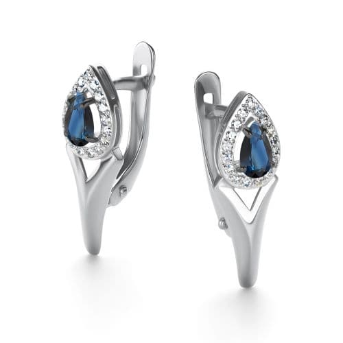 Серьги из золота 585 с сапфирами