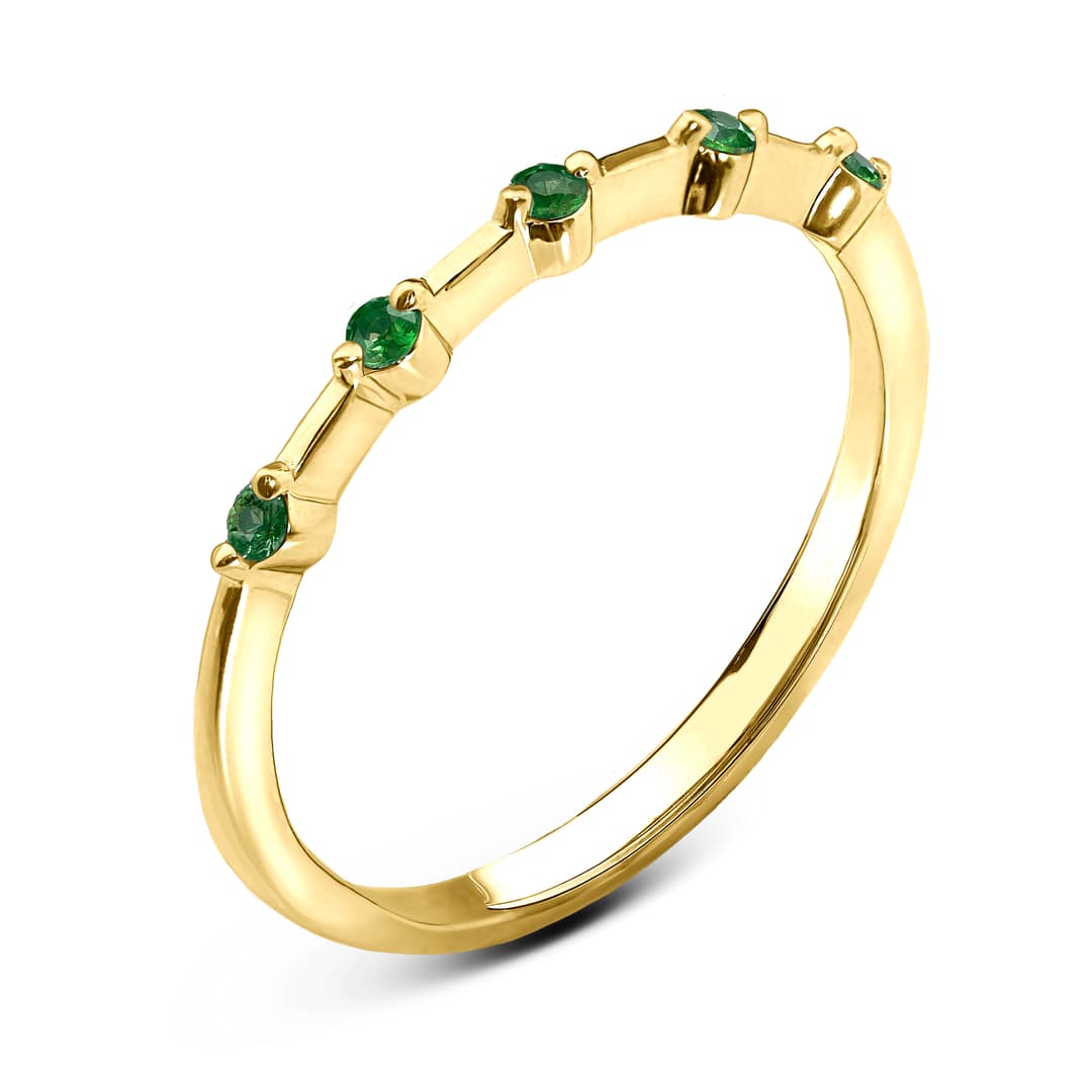 Кольцо из золота 585 с изумрудом