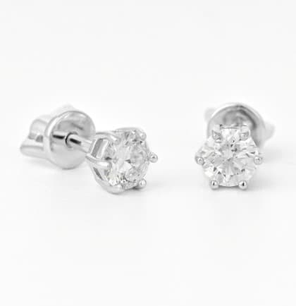 Серьги из серебра 925 с выращенными бриллиантами