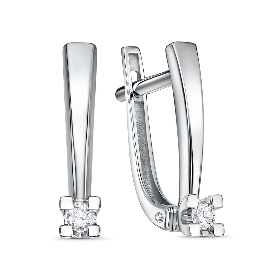 Серьги из золота 585 с бриллиантом