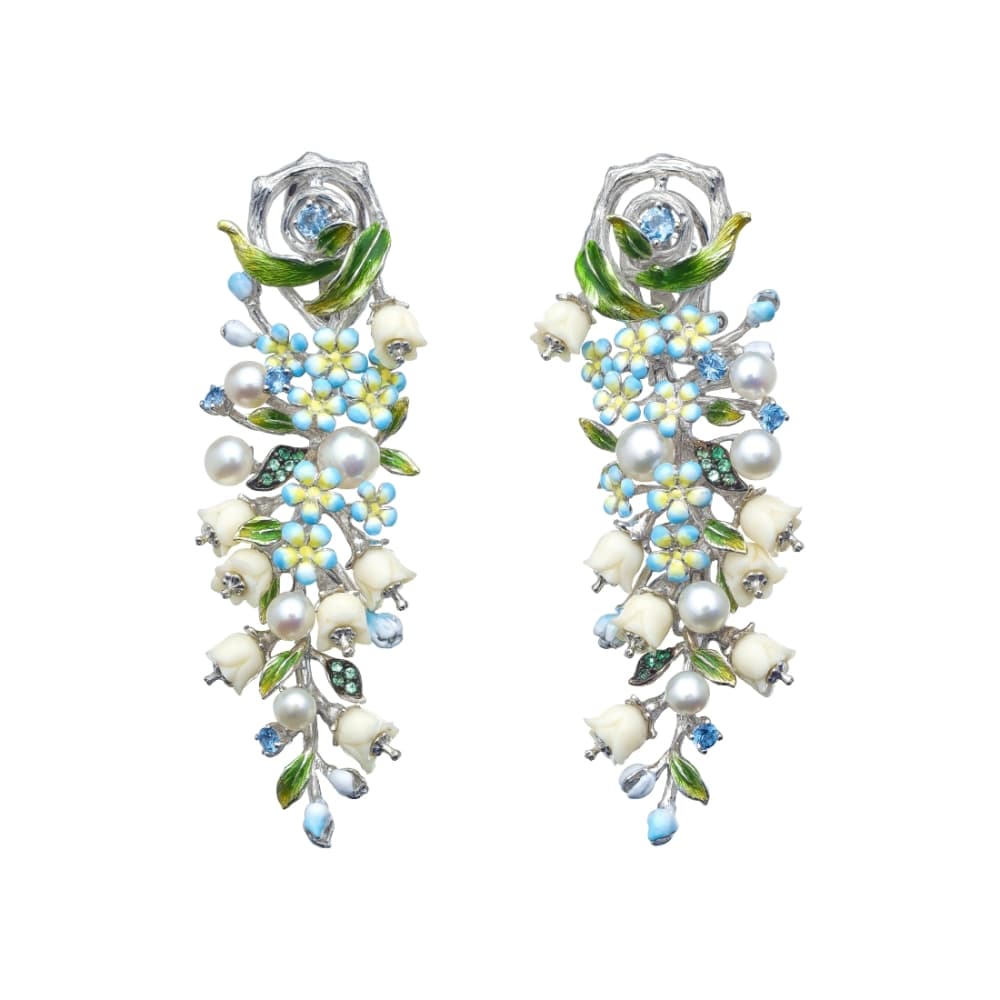 Серьги из серебра 925 с кораллом синтетическим