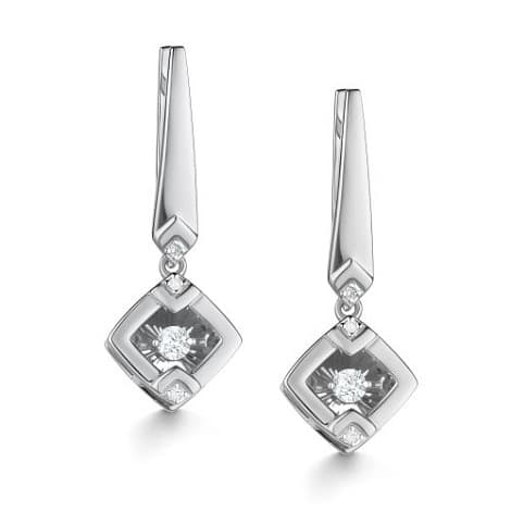 Серьги из золота 585 с бриллиантами