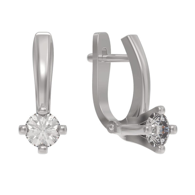 Серьги из серебра 925 с фианитами