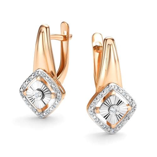 Серьги из золота 585 с бриллиантами