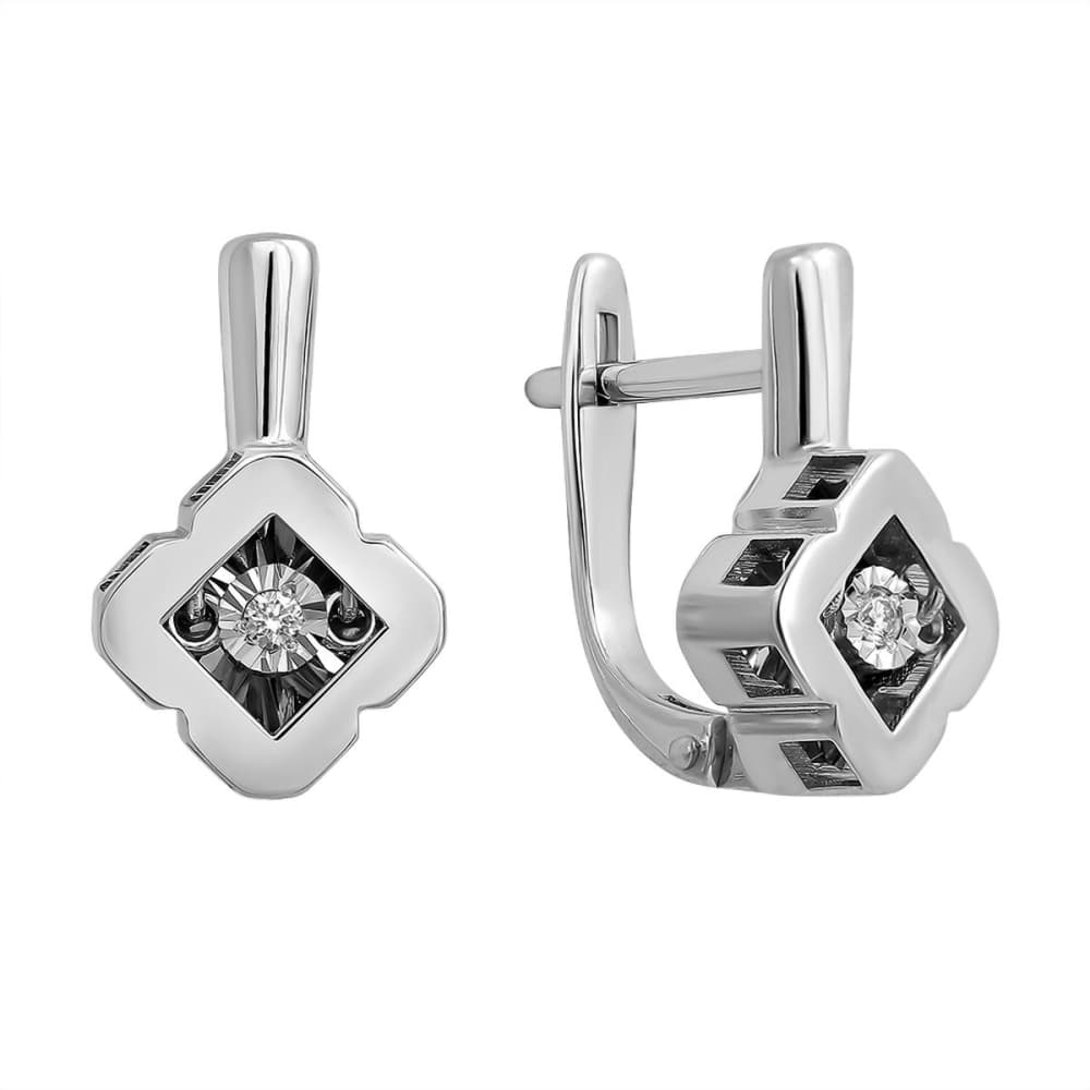 Серьги из золота 585 с бриллиантом