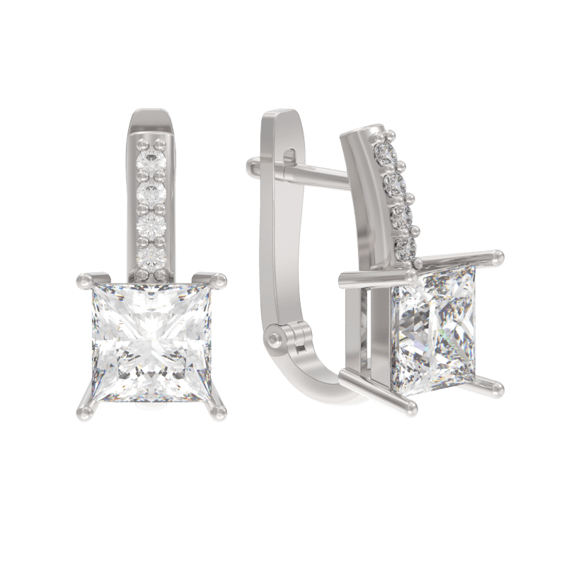 Серьги из серебра 925 с фианитами