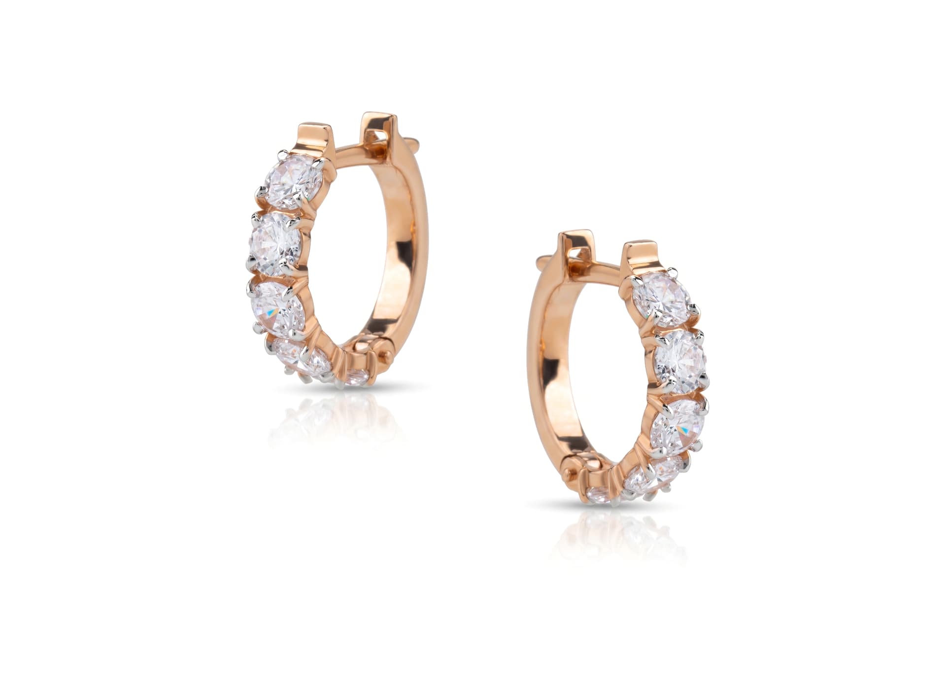 Серьги из золота 585 с фианит