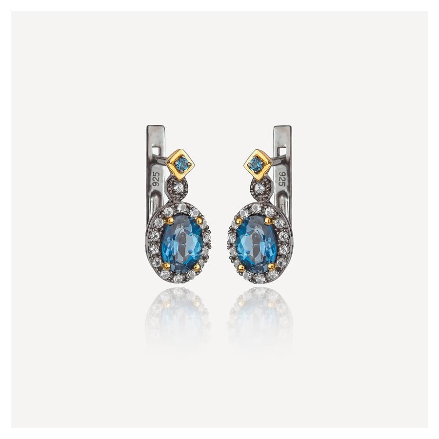 Серьги из серебра 925 с топазами london