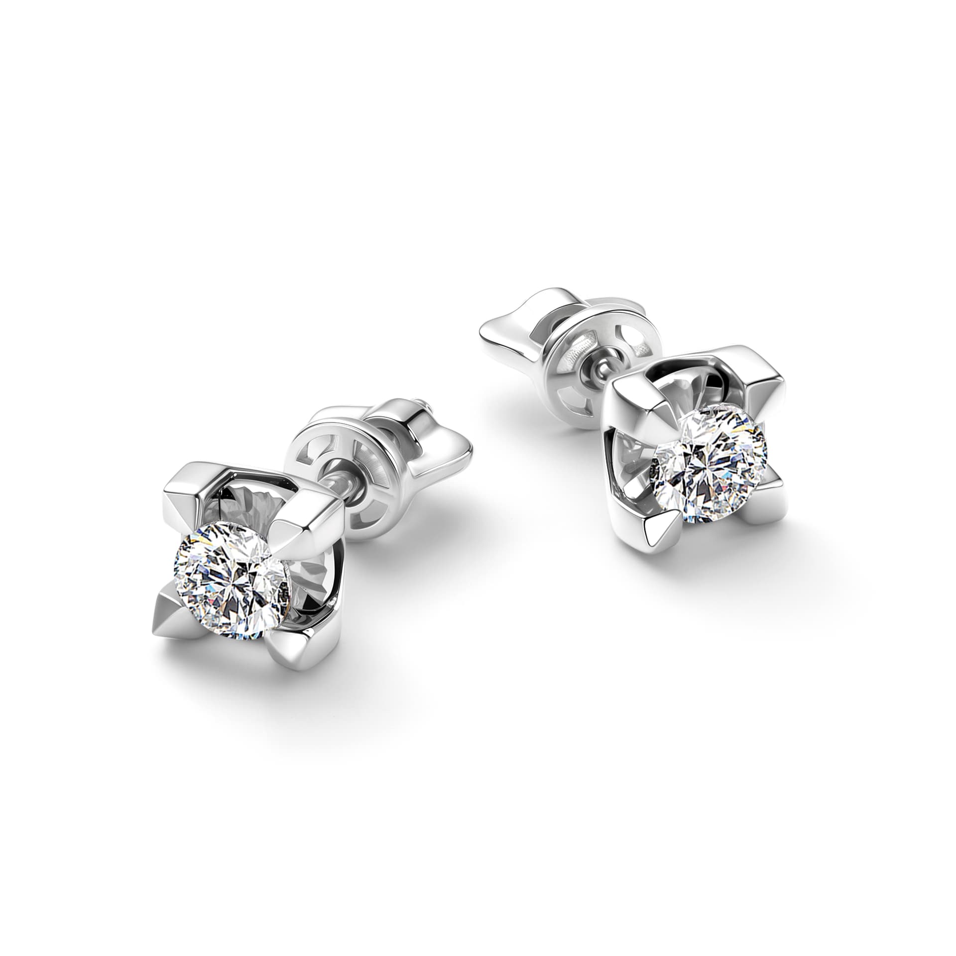 Серьги из золота 585 с бриллиантами