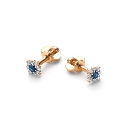 Серьги из золота 585 с сапфирами