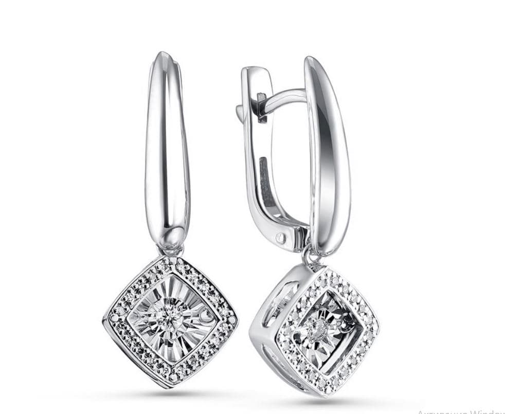 Серьги из золота 585 с бриллиантами