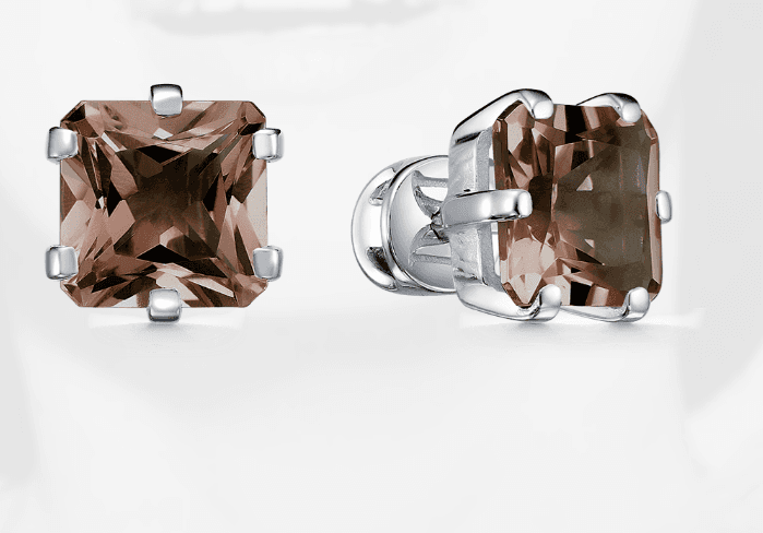 Серьги из серебра 925 с кварцем