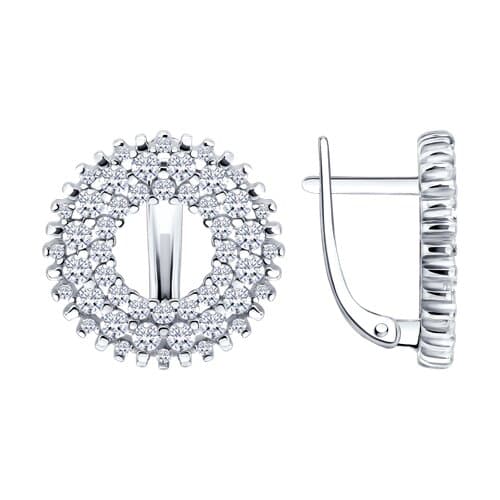 Серьги из серебра 925 с фианитами
